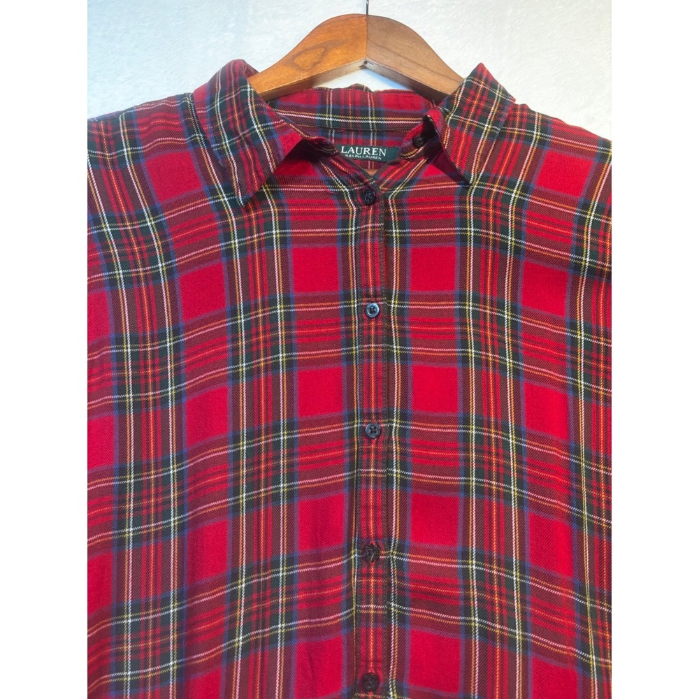 Lauren Ralph Lauren Red Plaid Button-Down Shirt - Picture 2 of 10
